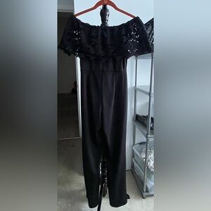 Amazon Black Lace Off-Shoulder Jumpsuit